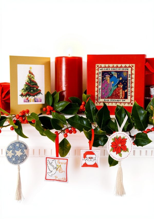 David & Charles Cross-Stitch Patterns Book – Seasonal Crafts Guide for-0