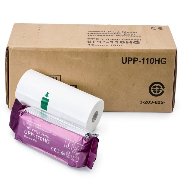 UPP-110HG(High Gloss) Compatible for Sony, Type V Ultrasound Paper 110 Film/Media,110mm x 18m 10 Rolls-0